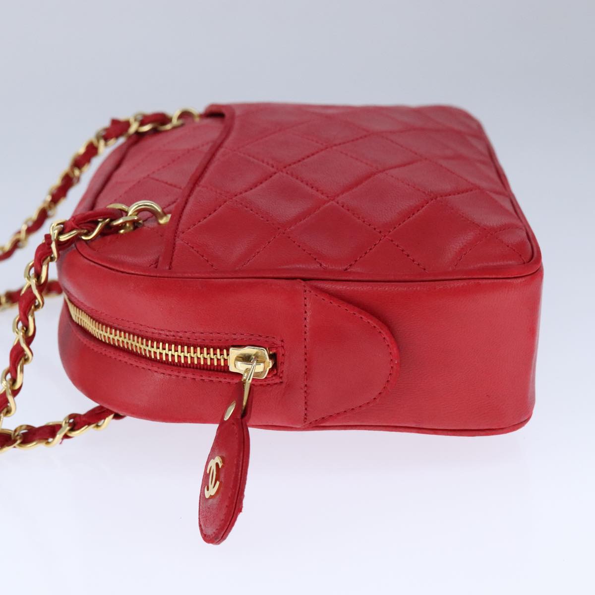 Chanel Camera Red Leather Shoulder Bag ()