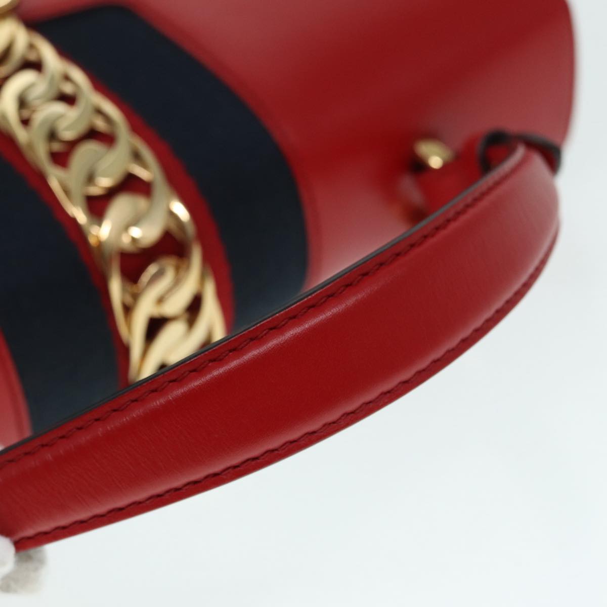 Gucci Sylvie Navy Leather Handbag ()