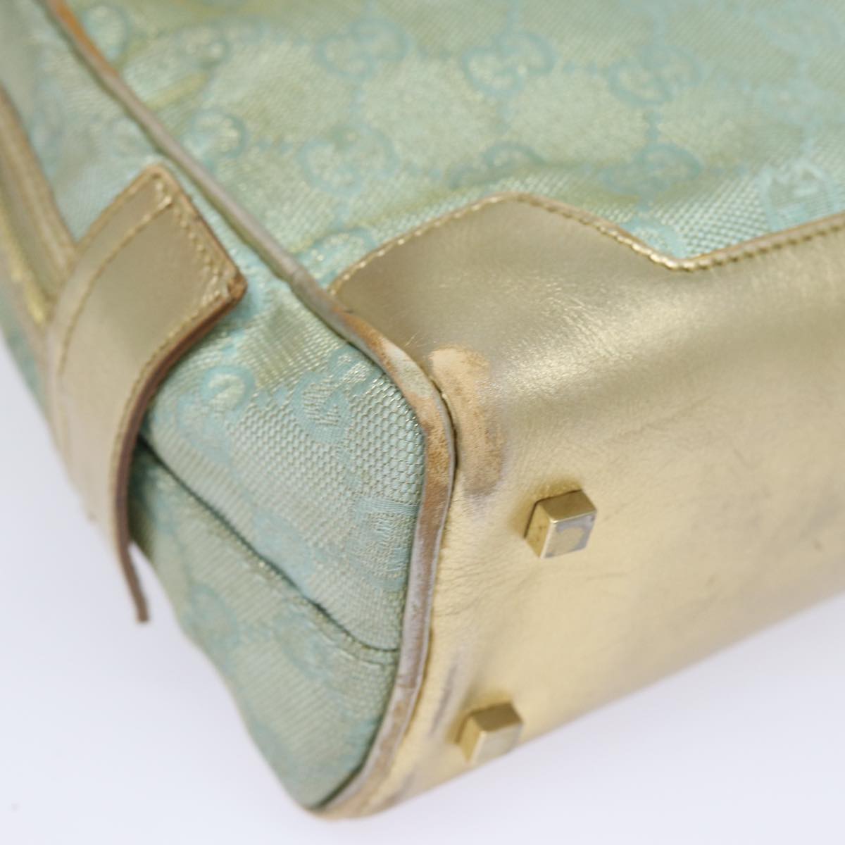 Gucci Bowling Blue Canvas Handbag ()