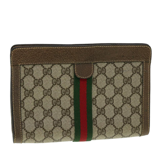 Gucci Ophidia Beige Canvas Clutch Bag ()