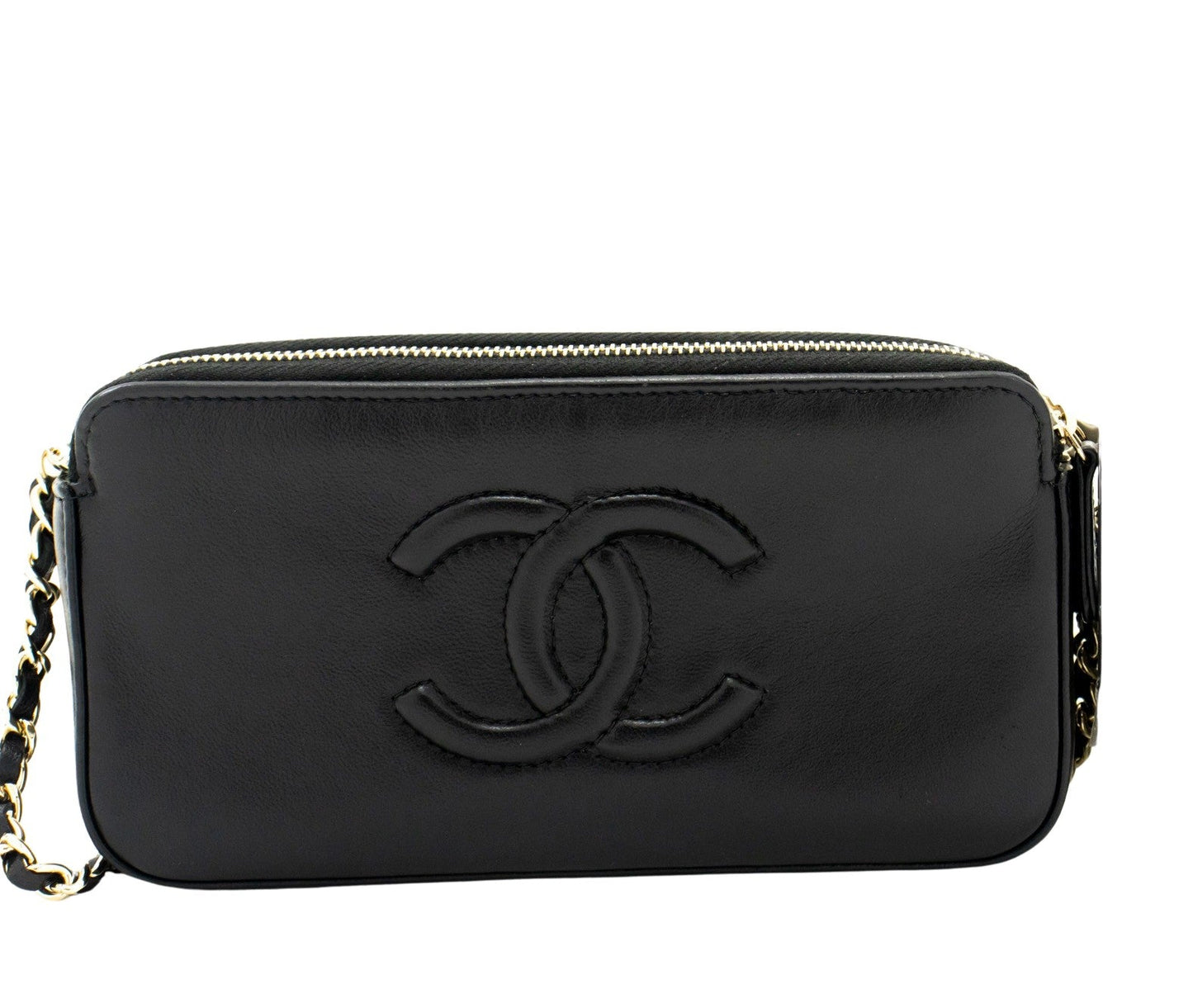 Chanel V-Stich Black Leather Wallet  ()