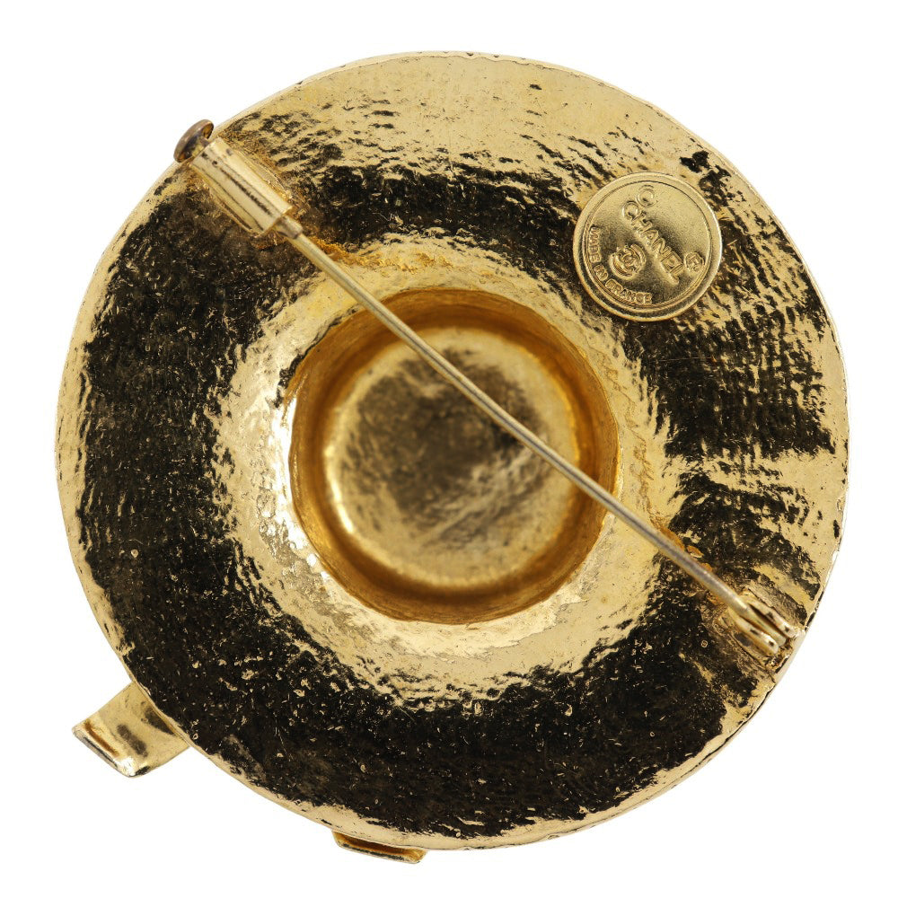 Chanel Broche Gold Gold Plated Brooch Jewelry ()