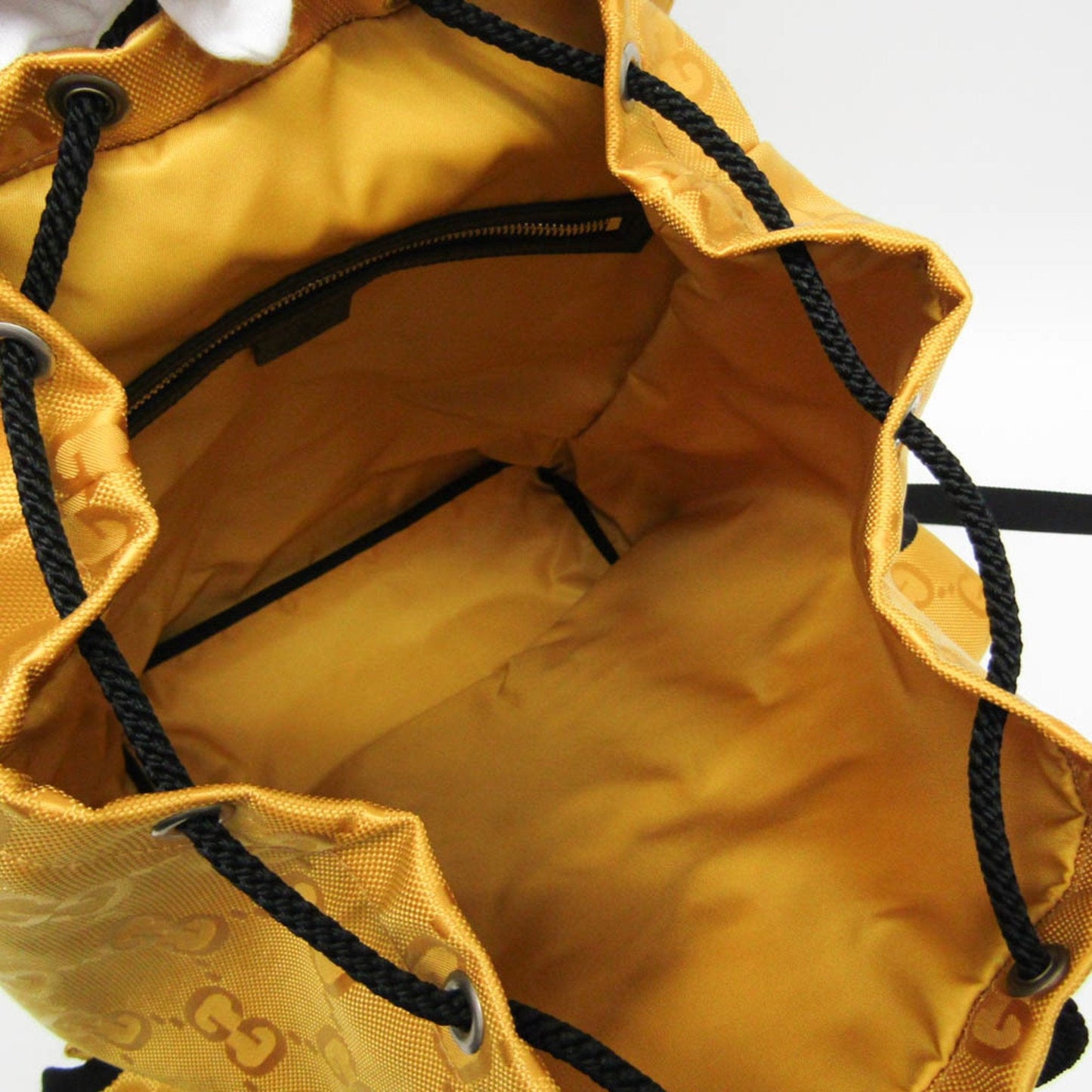 Gucci Off The Grid Yellow Canvas Backpack Bag ()