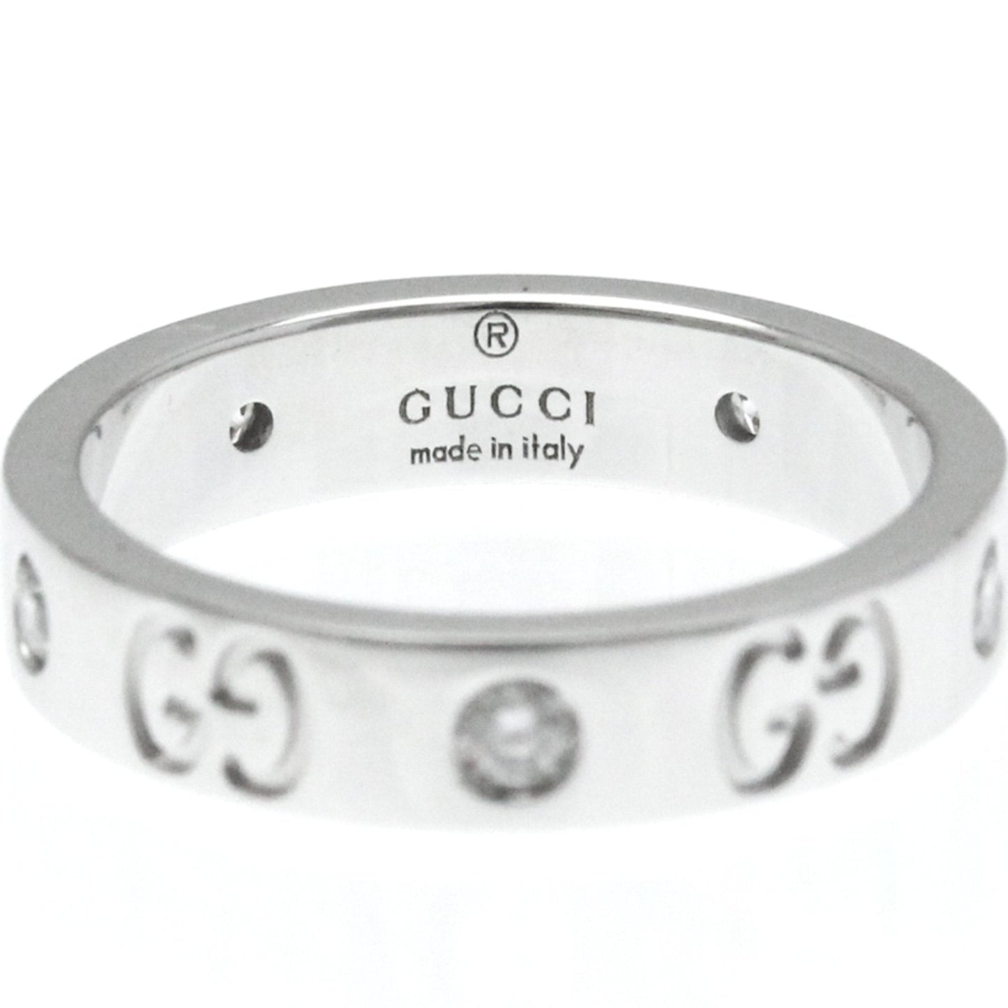 Gucci Icon Silver White Gold Ring Jewelry ()