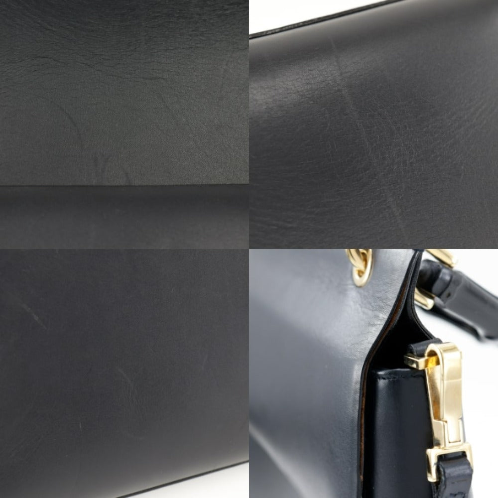 Gucci Bamboo Black Leather Handbag ()