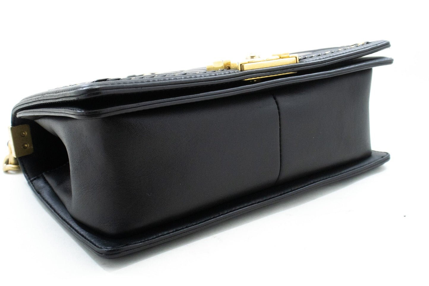 Chanel Boy Black Leather Shoulder Bag ()