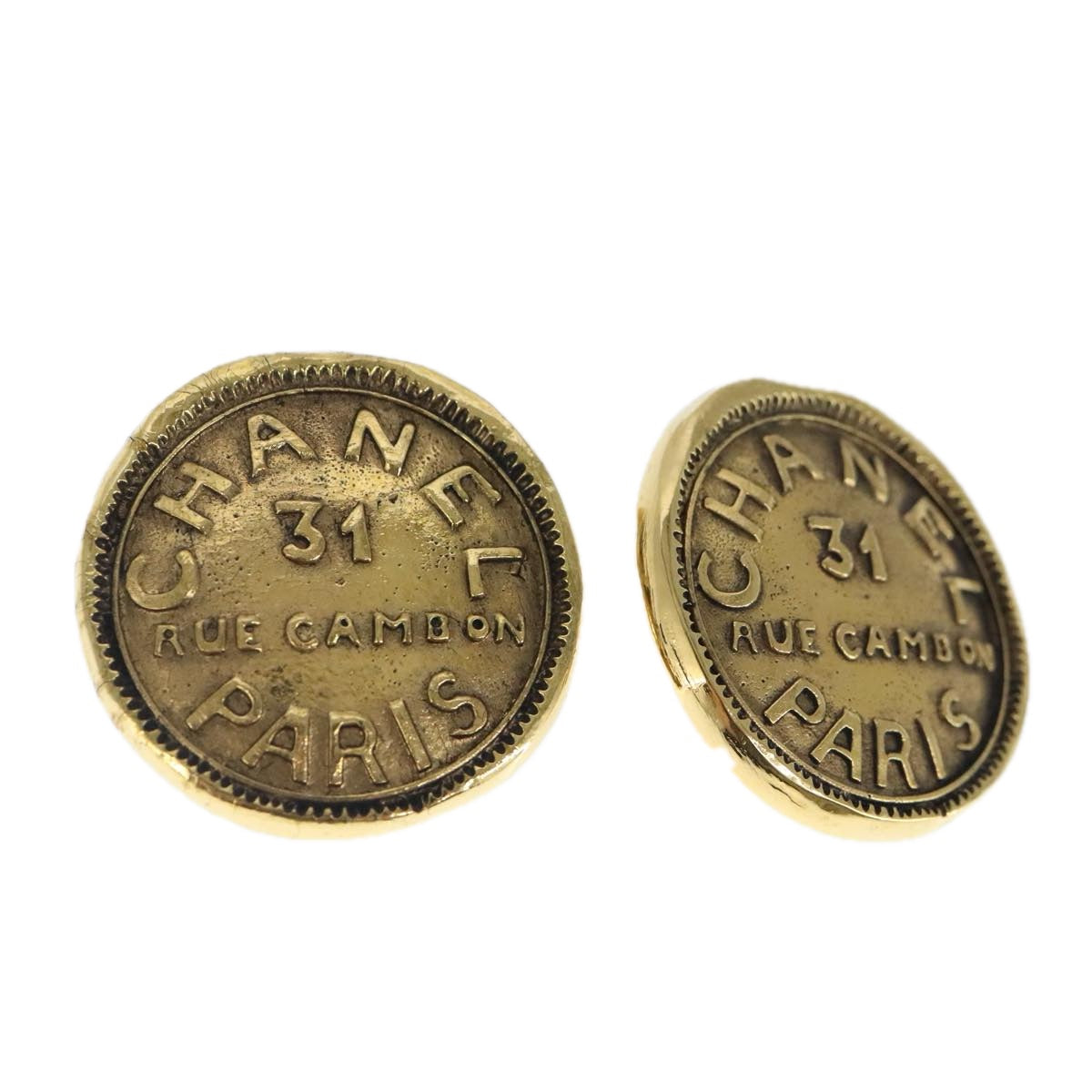 Chanel Cambon Gold Metal Earring Jewelry ()