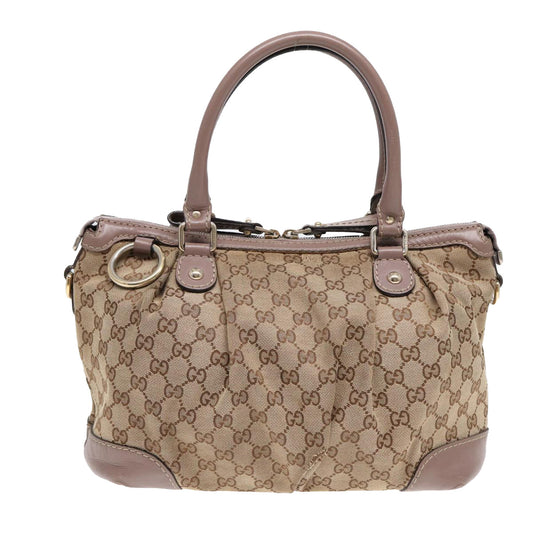 Gucci Sukey Beige Canvas Handbag ()
