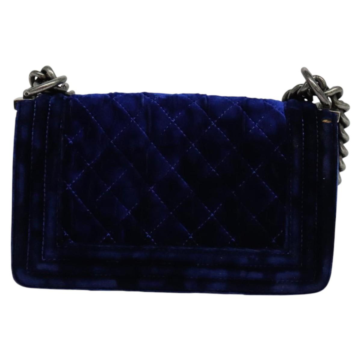 Chanel Boy Blue Velvet Shoulder Bag ()