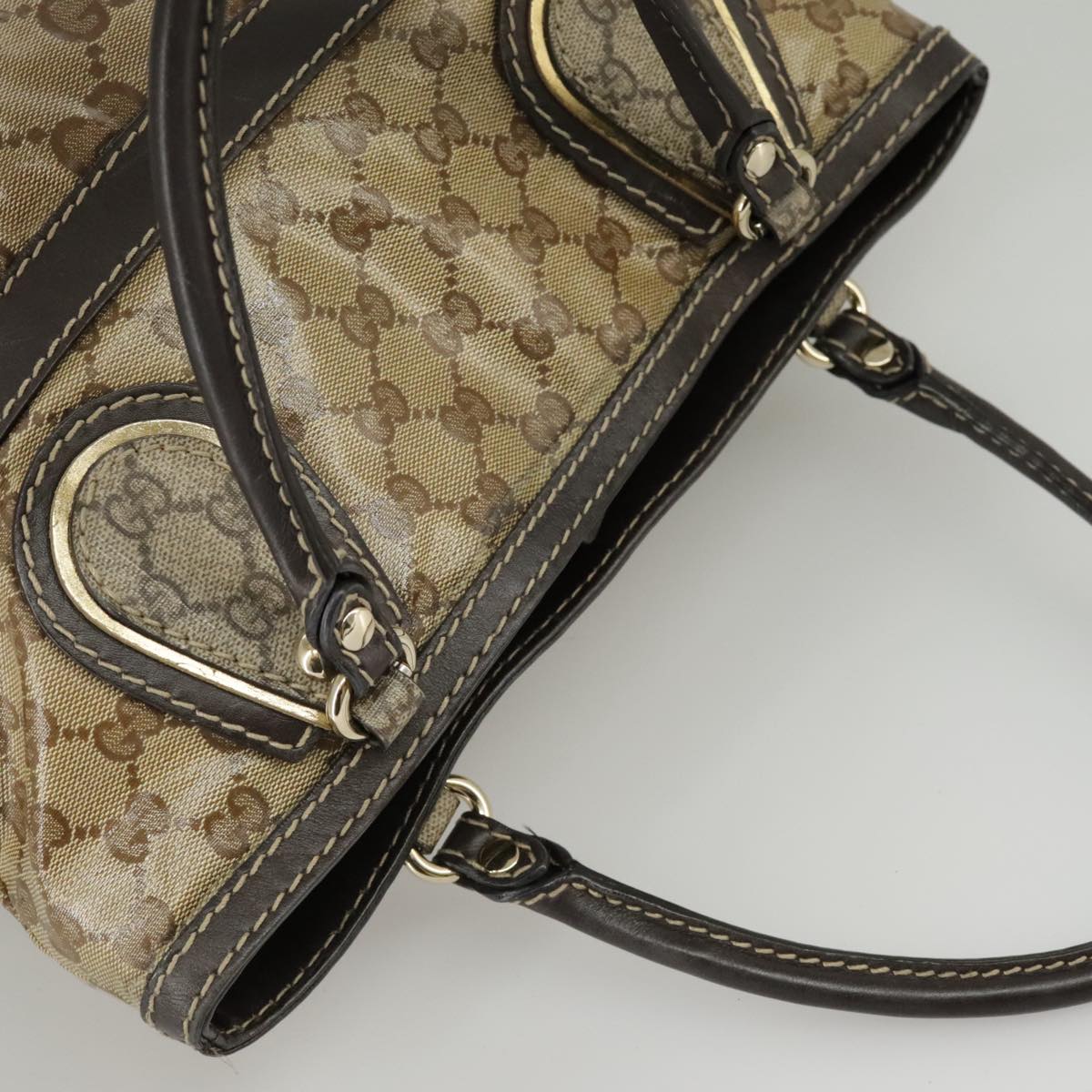 Gucci Gg Crystal Beige Canvas Handbag ()