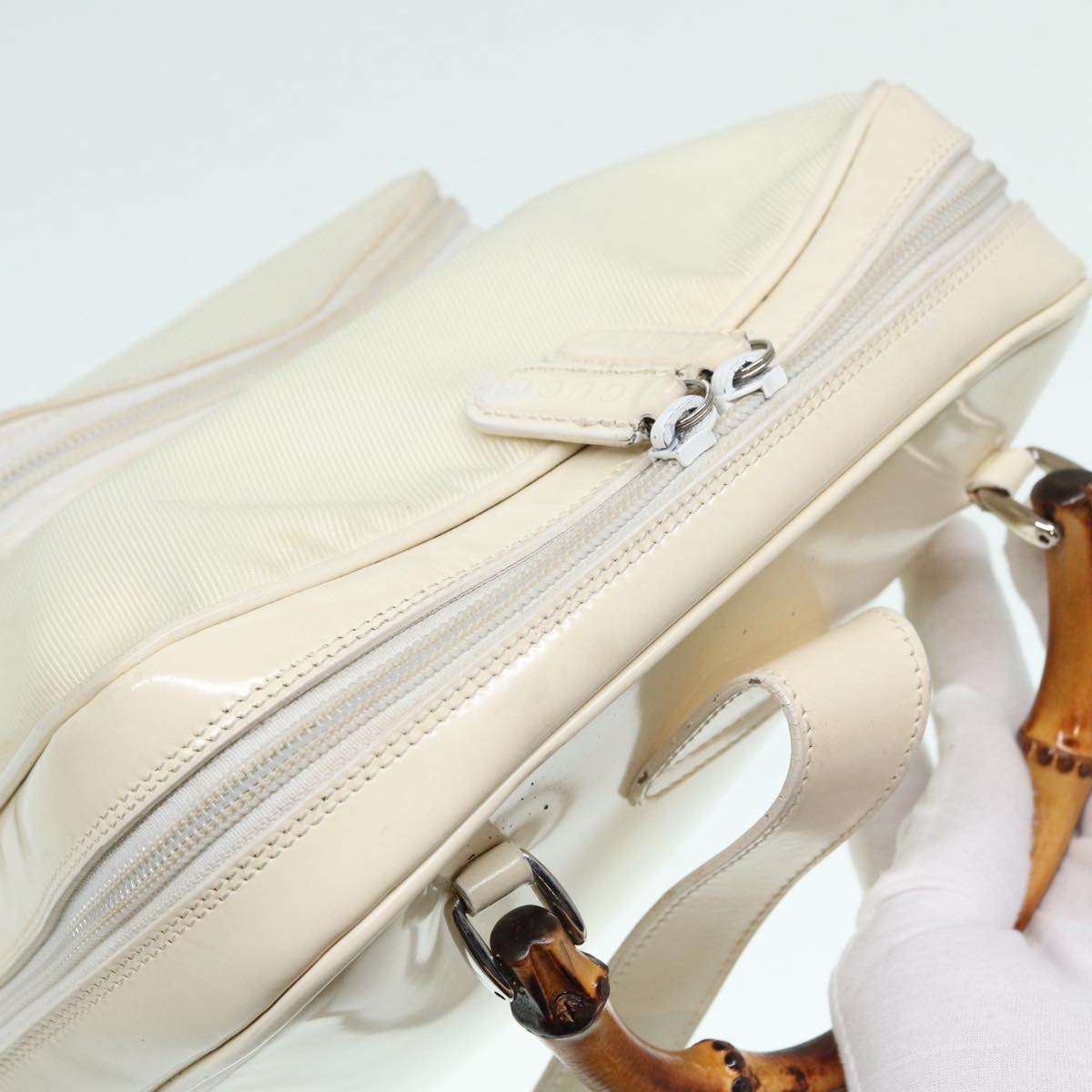 Gucci Bamboo White Leather Shoulder Bag ()