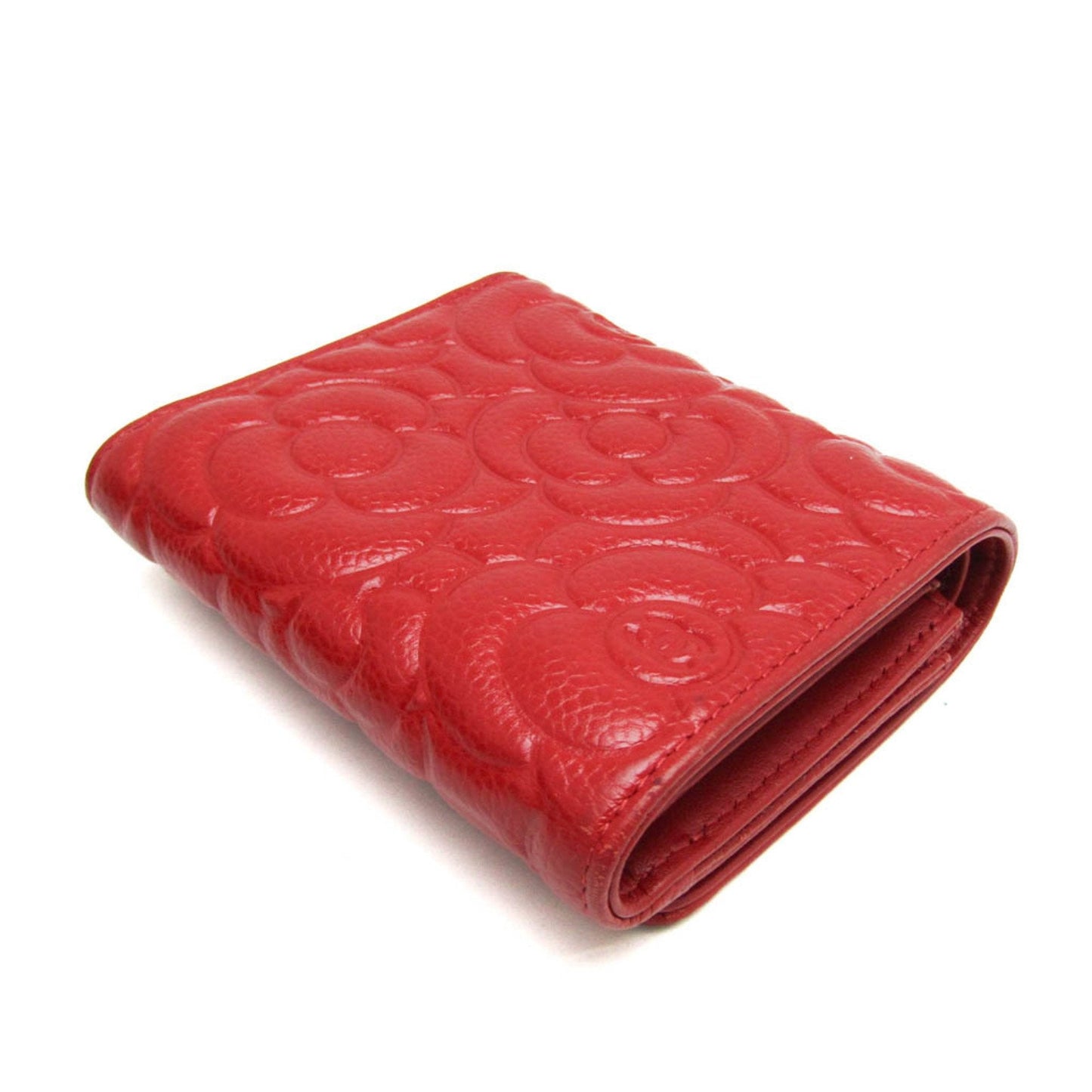 Chanel Camellia Red Leather Wallet  ()