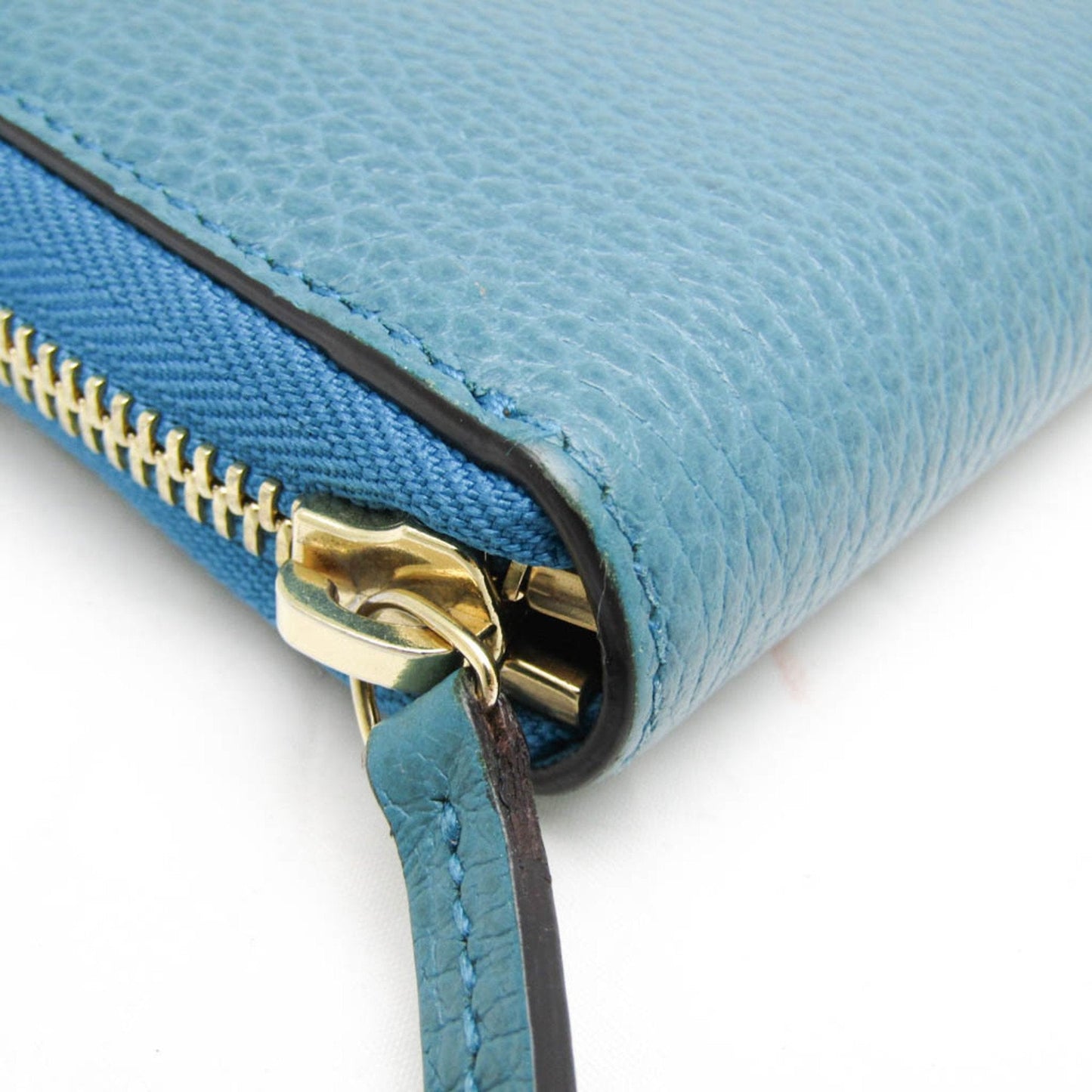 Gucci Interlocking G Turquoise Leather Wallet  ()