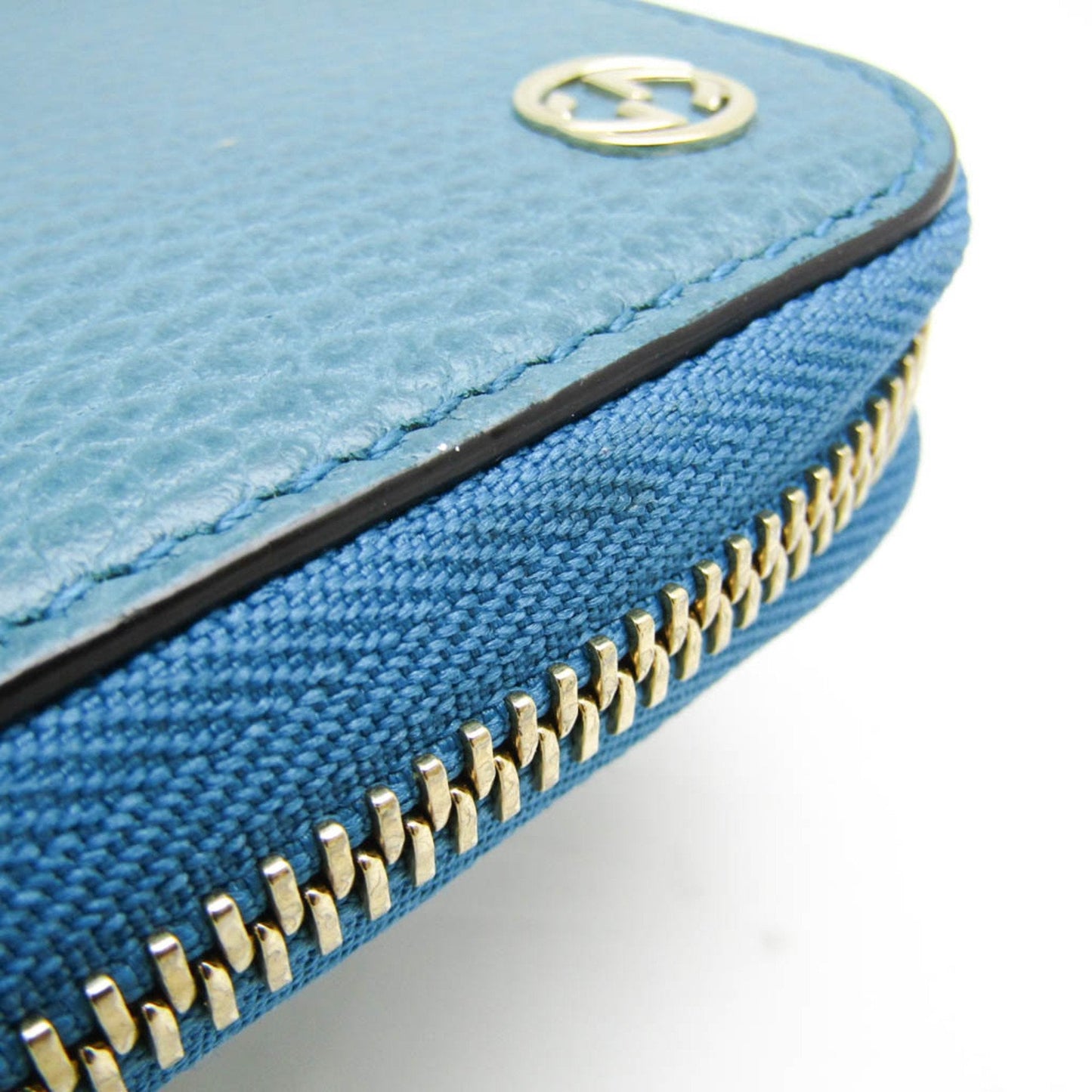 Gucci Interlocking G Turquoise Leather Wallet  ()