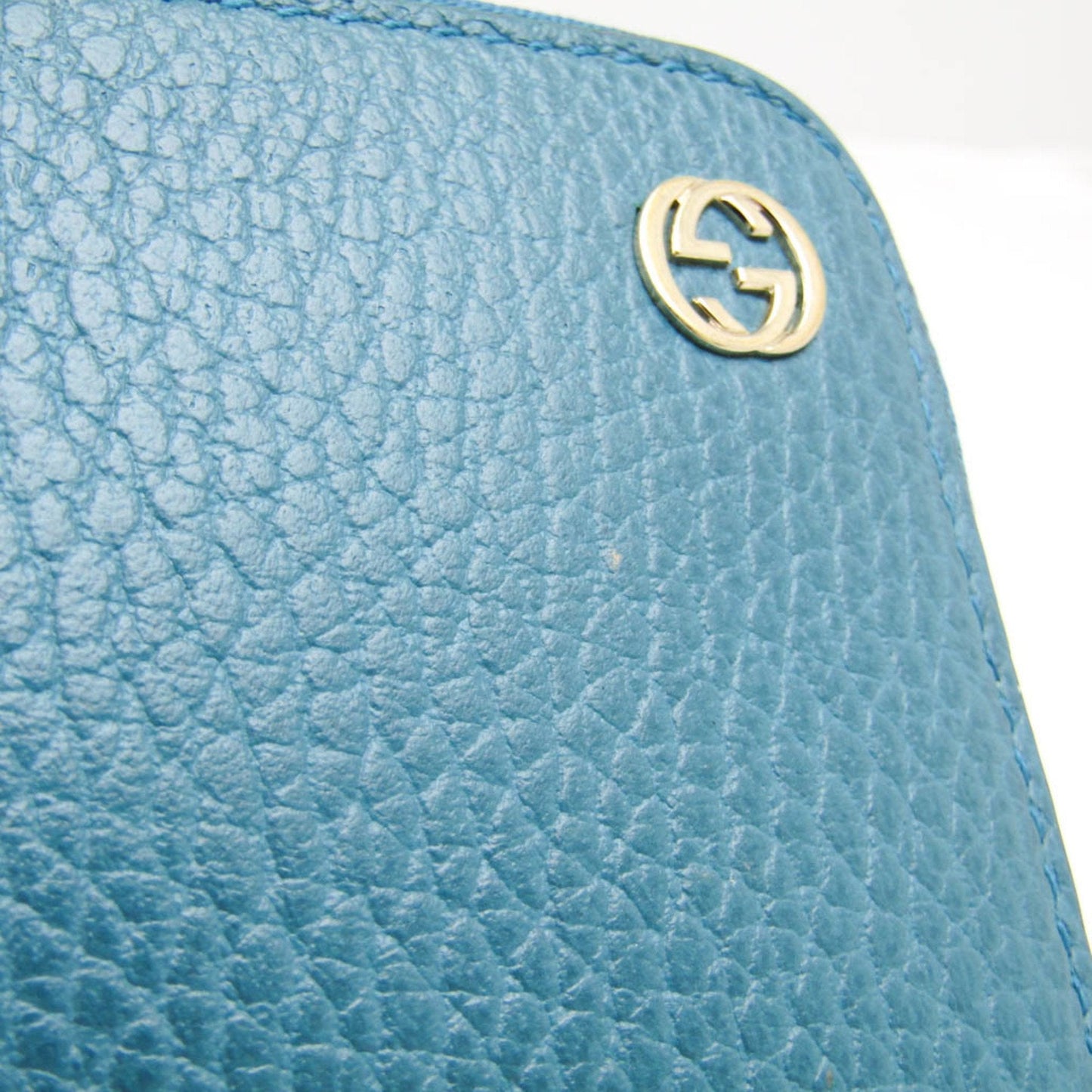 Gucci Interlocking G Turquoise Leather Wallet  ()