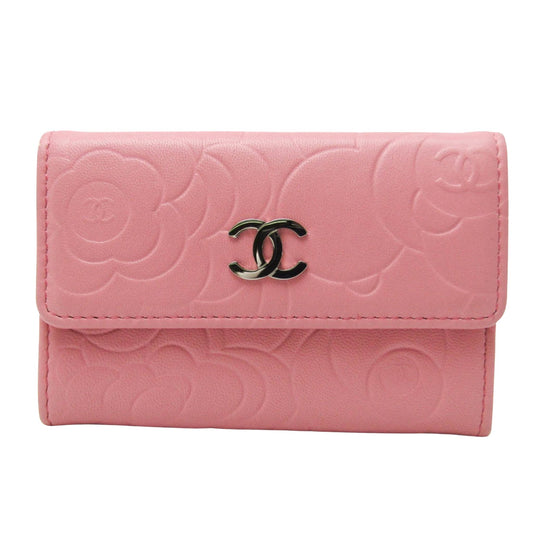 Chanel Camellia Pink Leather Wallet  ()