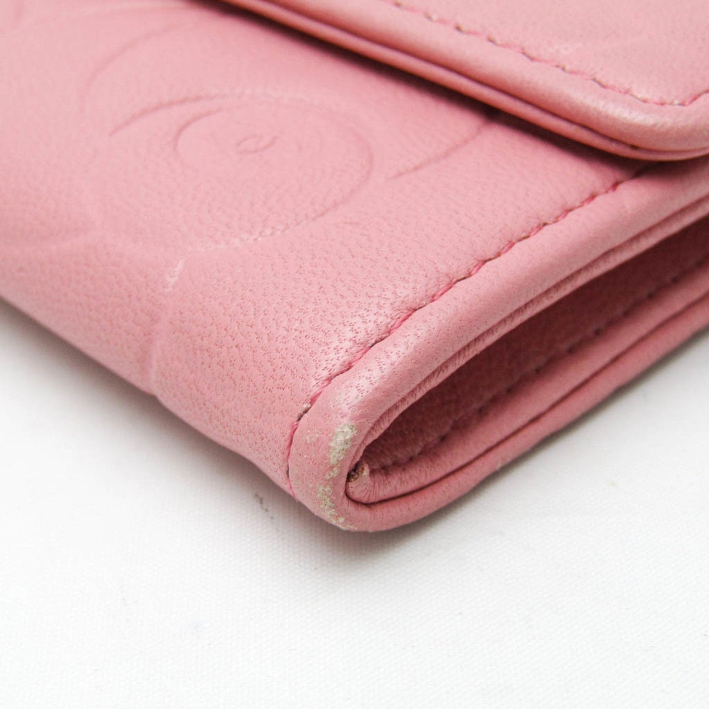 Chanel Camellia Pink Leather Wallet  ()