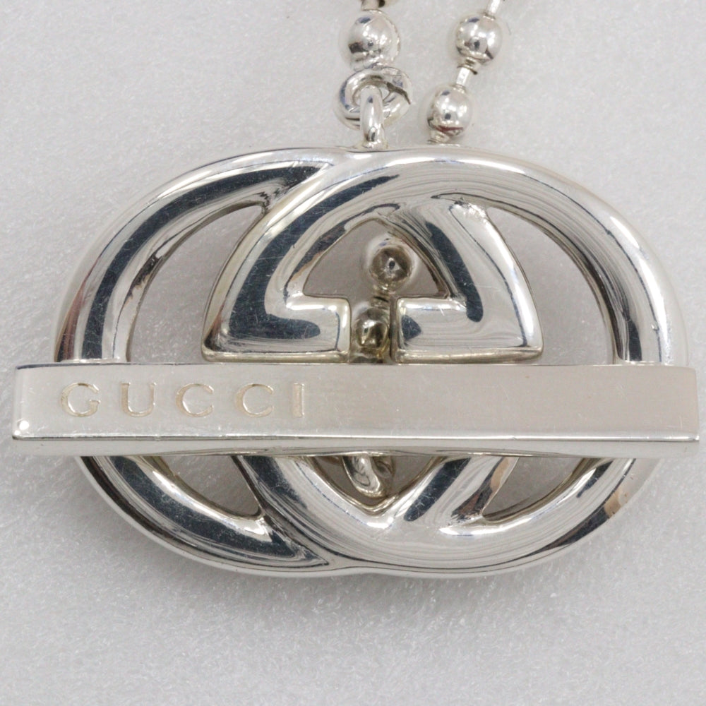 Gucci Interlocking G Silver Leather Bracelet Jewelry ()