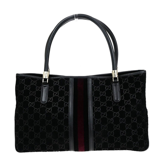 Gucci Sherry Black Suede Shopper Bag ()