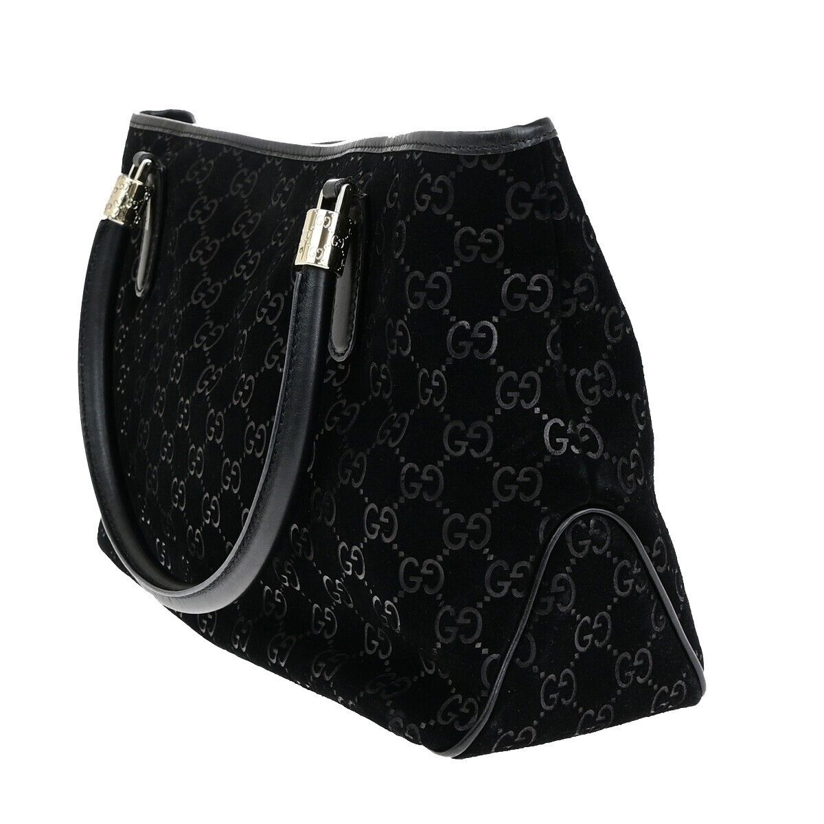 Gucci Sherry Black Suede Shopper Bag ()