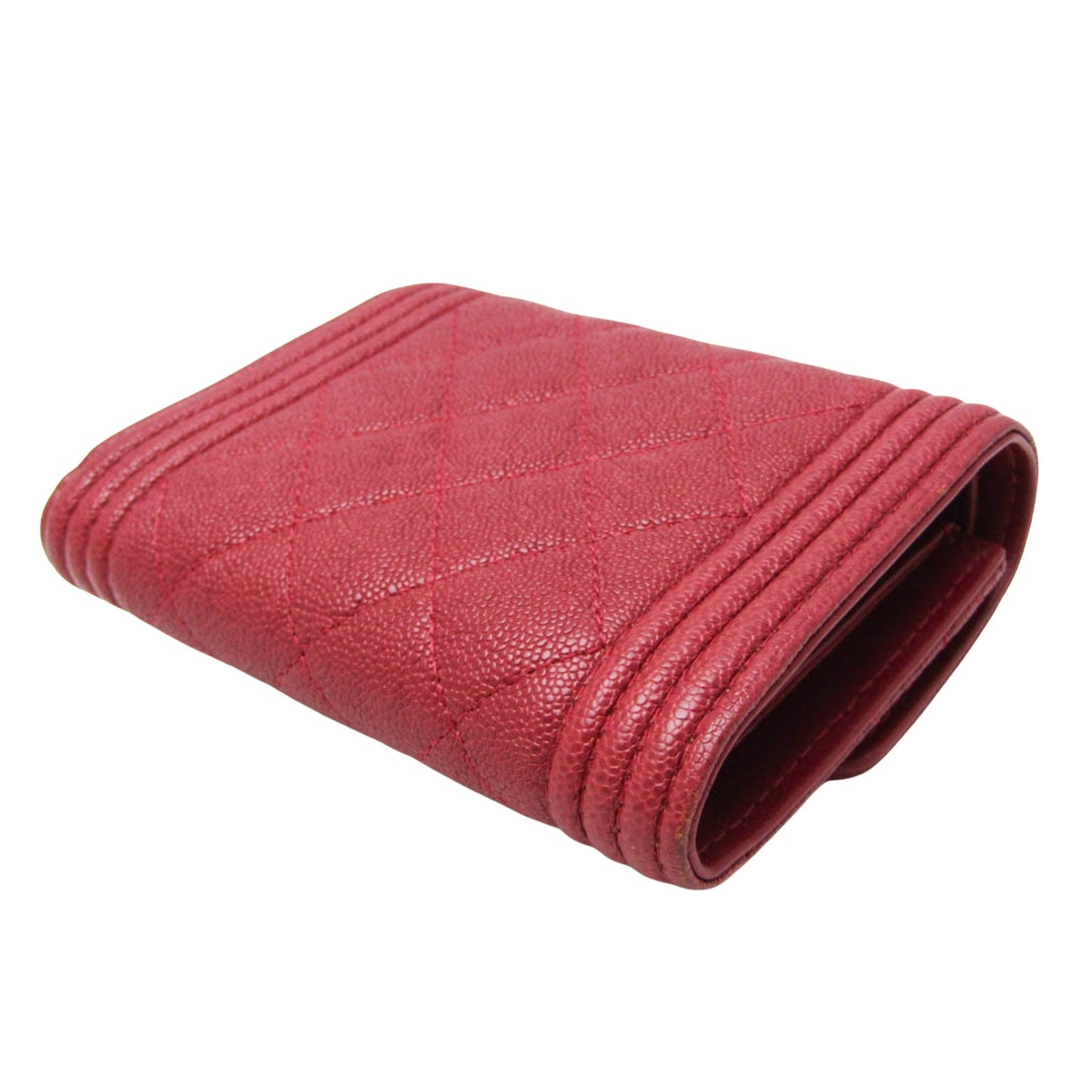 Chanel Boy Red Leather Wallet  ()