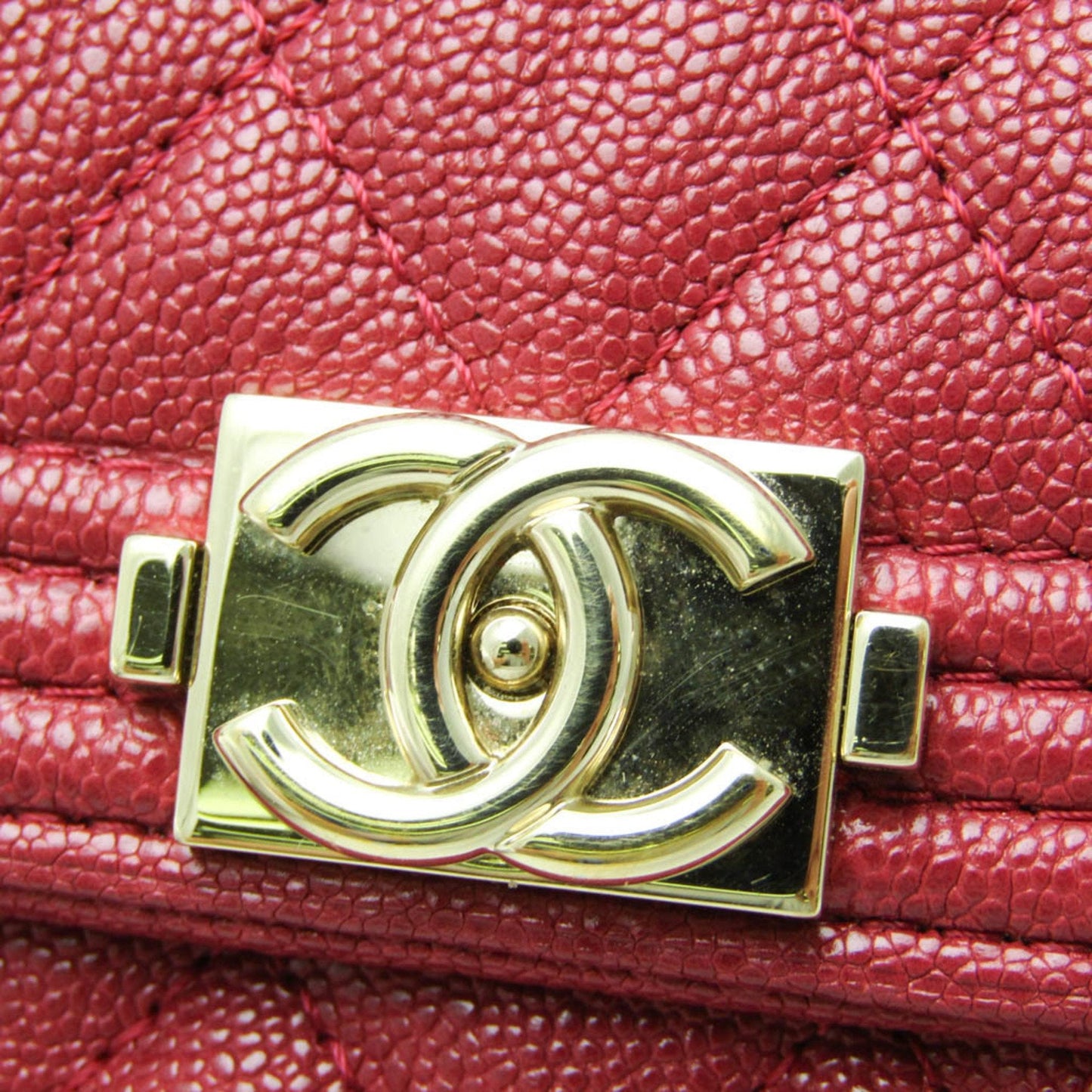 Chanel Boy Red Leather Wallet  ()