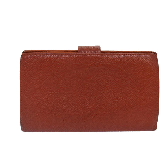 Chanel Porte Carte Orange Leather Wallet  ()