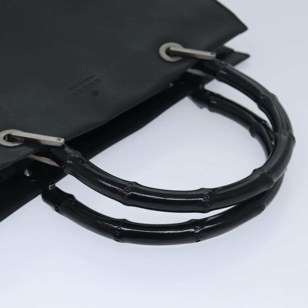 Gucci Bamboo Black Leather Handbag ()