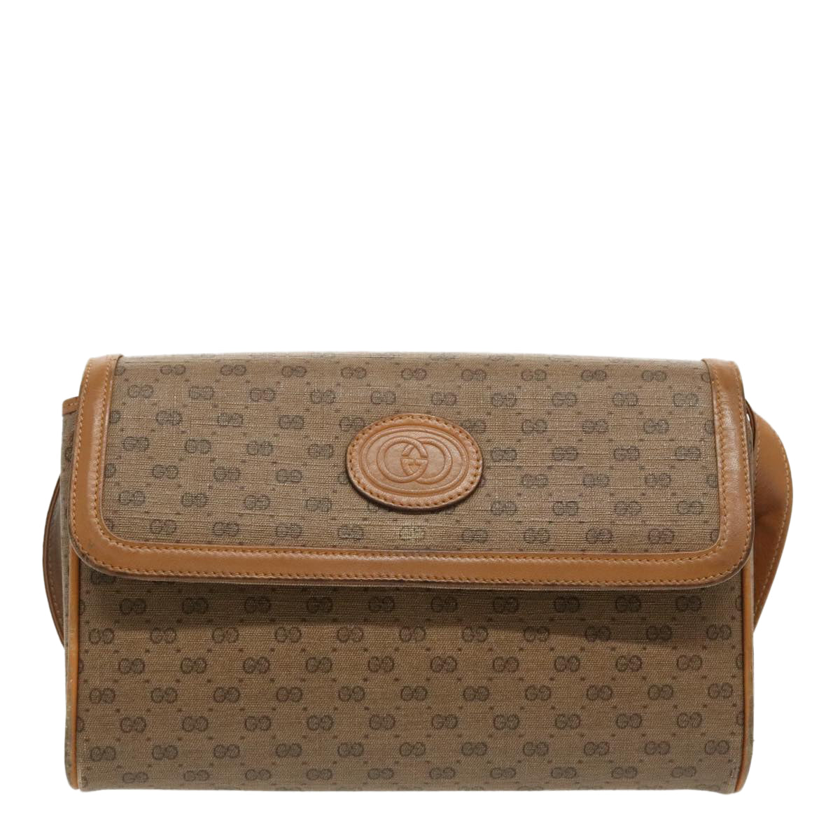 Gucci Micro Small Gg Canvas Brown Canvas Shoulder Bag ()