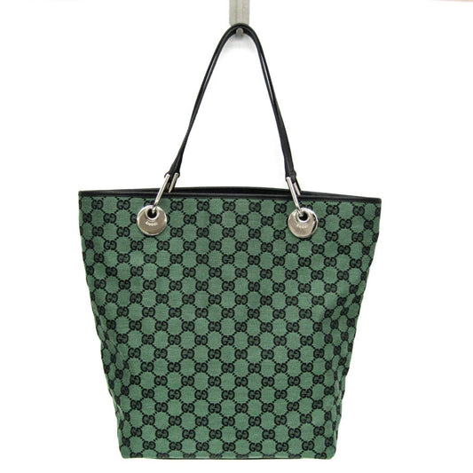 Gucci Gg Canvas Green Canvas Tote Bag ()
