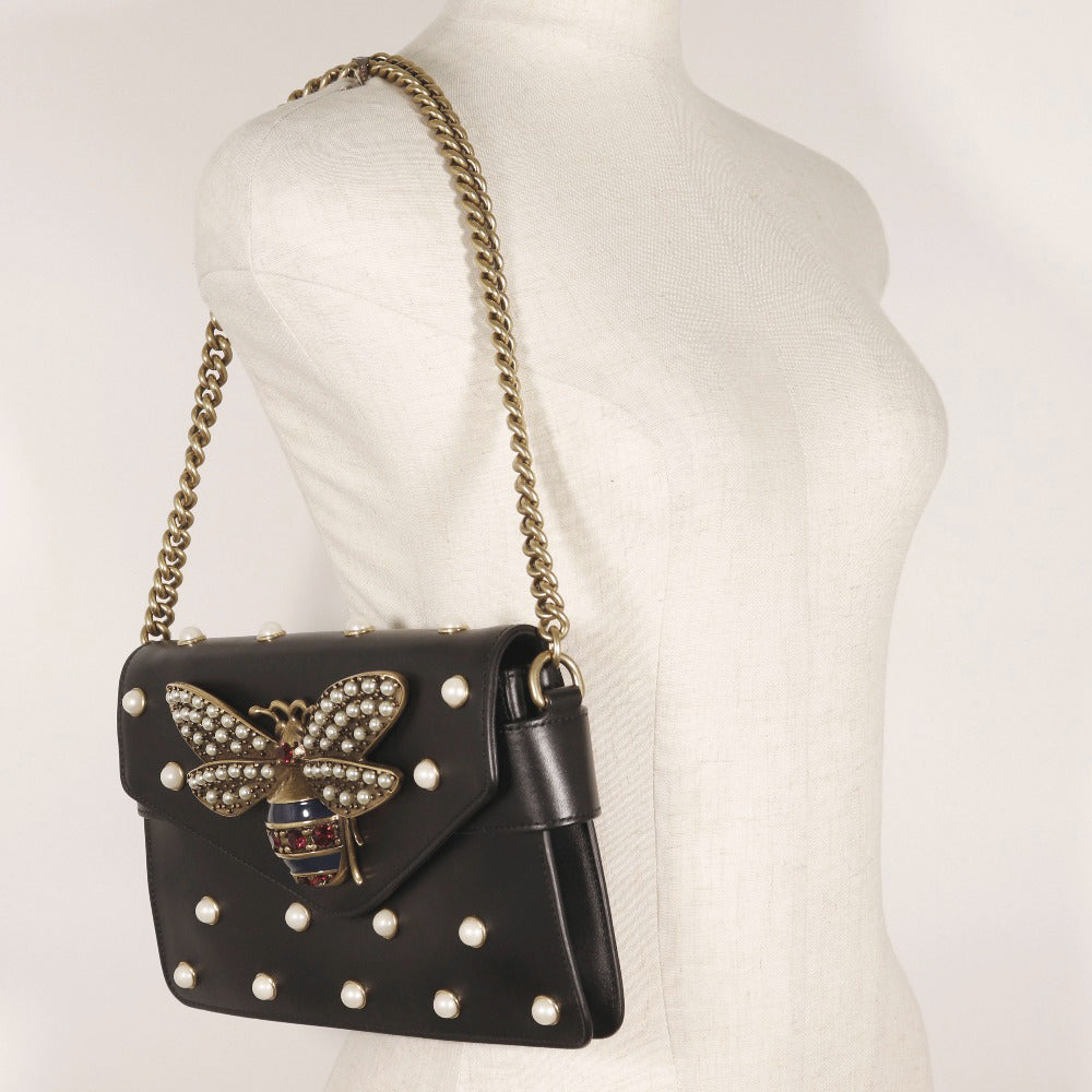 Gucci Broadway Black Leather Shoulder Bag ()