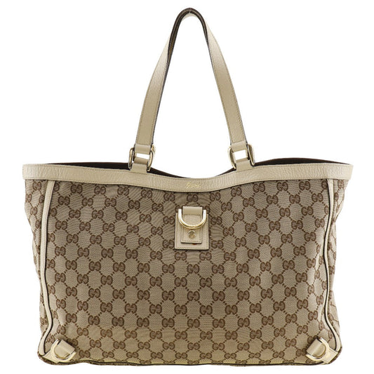 Gucci Abbey Beige Canvas Tote Bag ()
