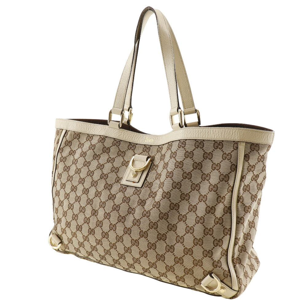 Gucci Abbey Beige Canvas Tote Bag ()