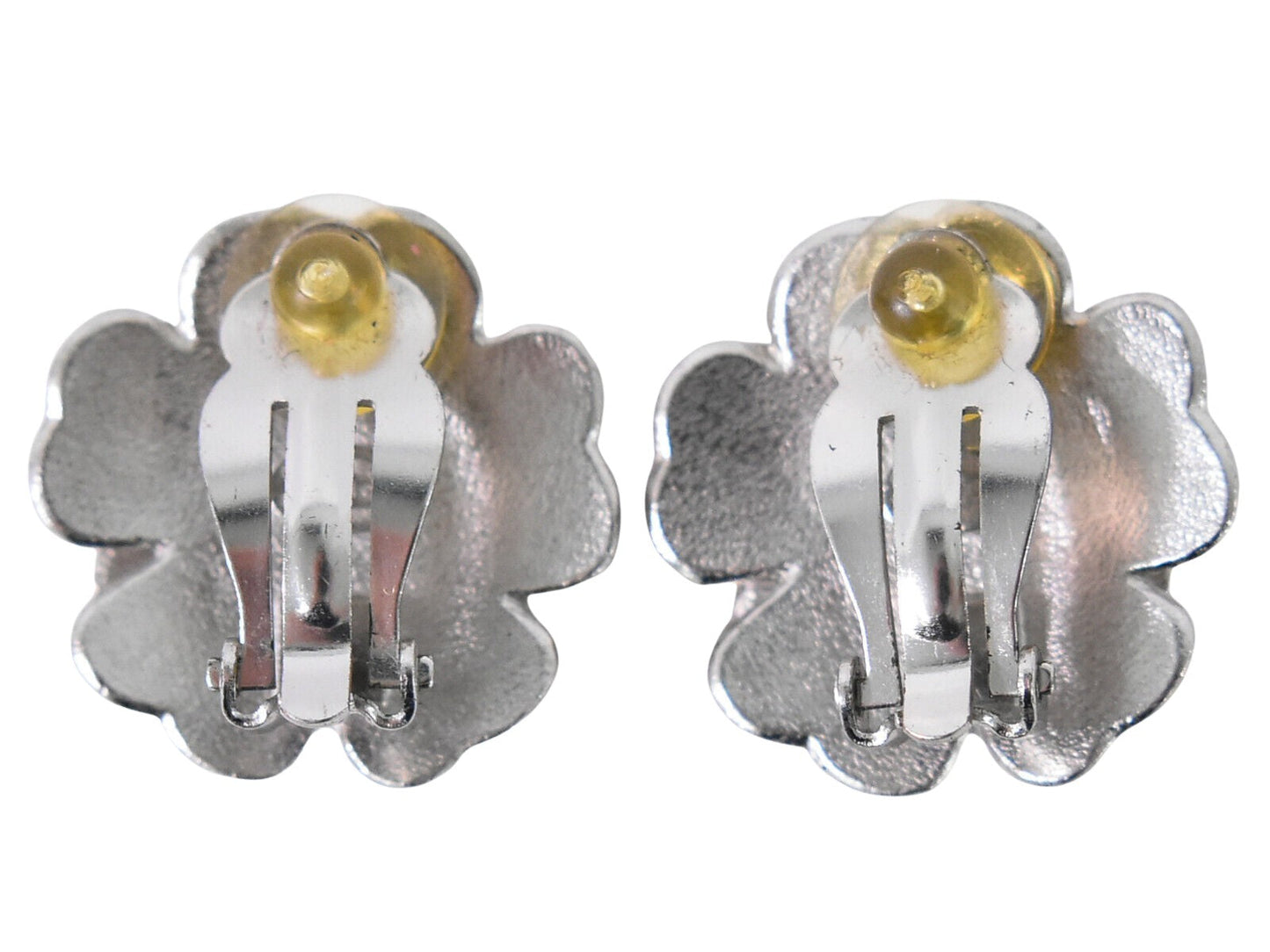 Chanel Camellia Silver Metal Earring Jewelry ()