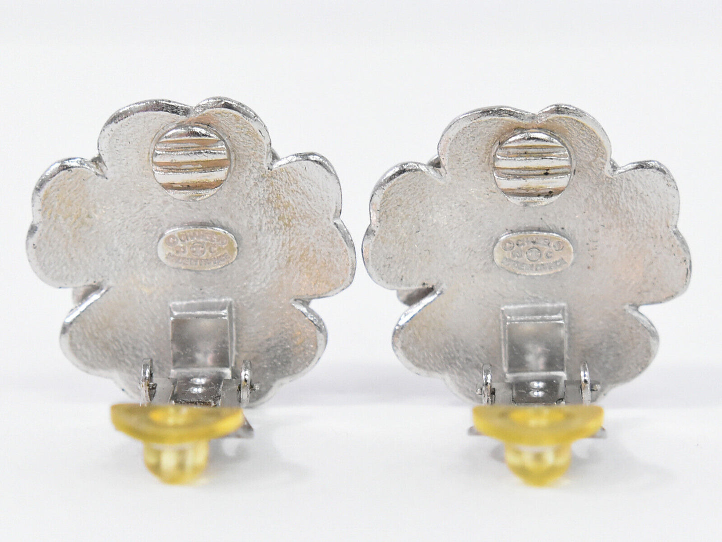 Chanel Camellia Silver Metal Earring Jewelry ()