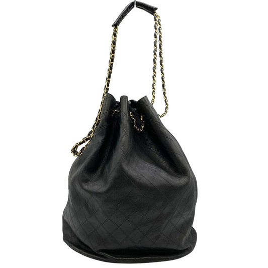 Chanel Black Leather Shopper Bag ()