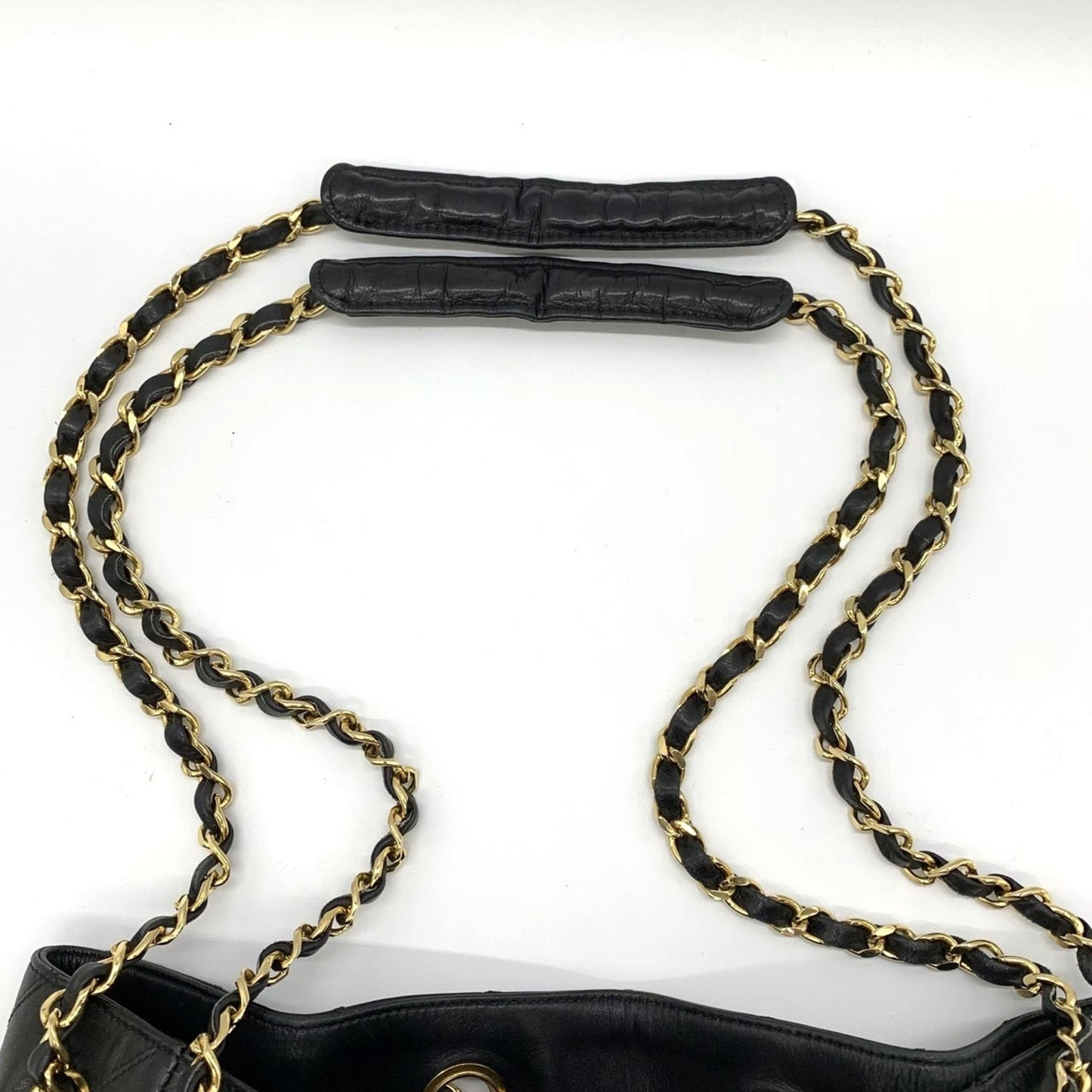 Chanel Black Leather Shopper Bag ()