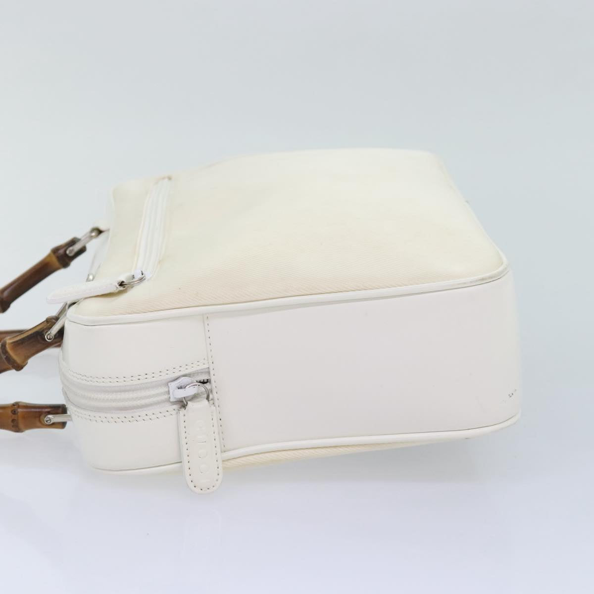 Gucci Bamboo White Leather Handbag ()