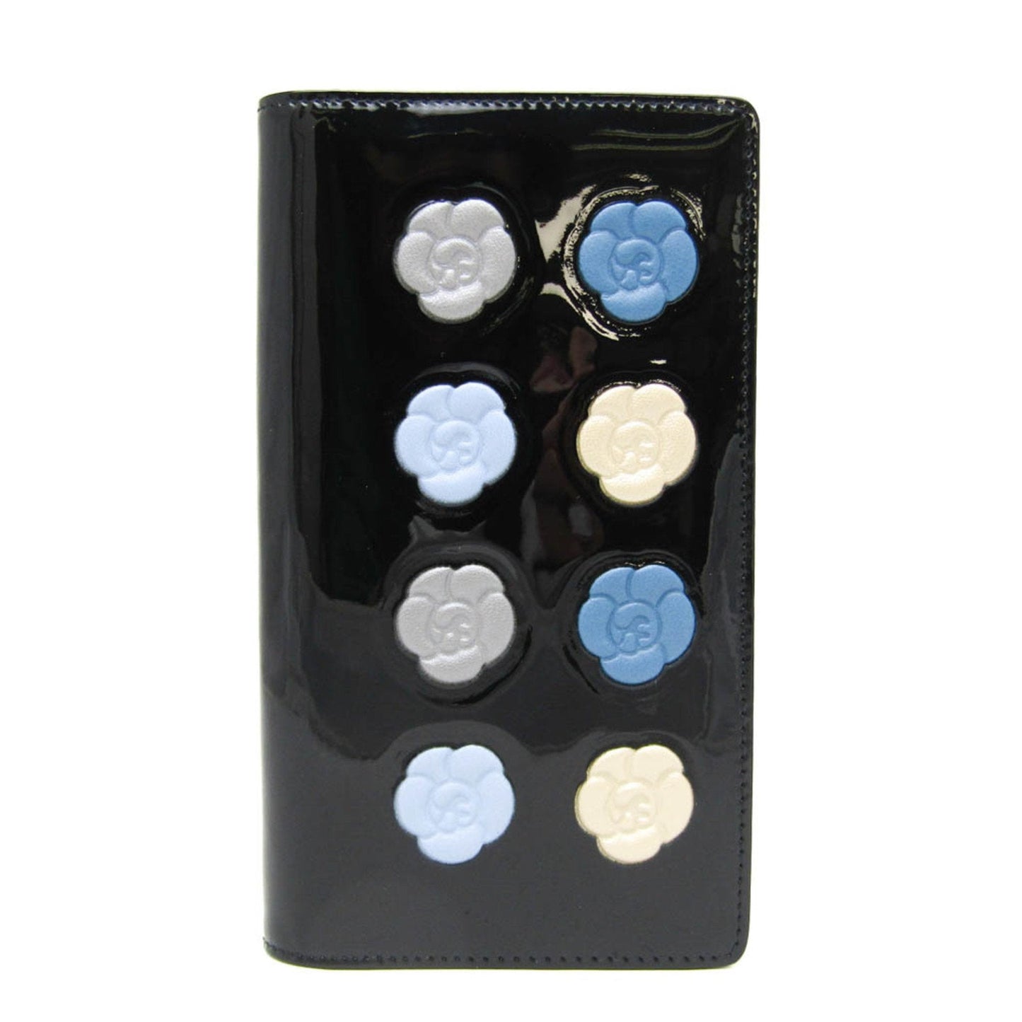 Chanel Camellia Black Patent Leather Wallet  ()