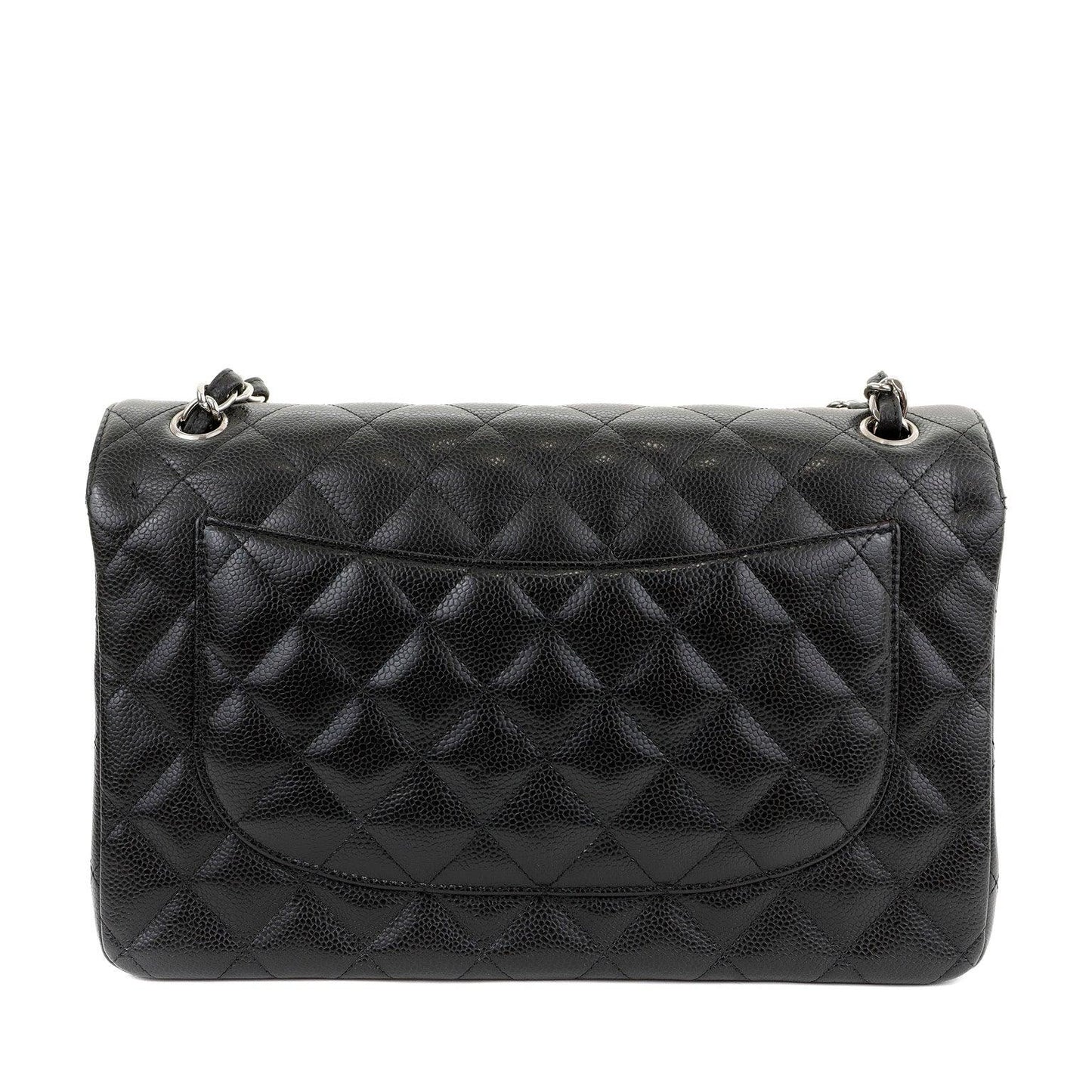 Chanel Black Caviar Jumbo Classic Flap w/ Silver Hardware