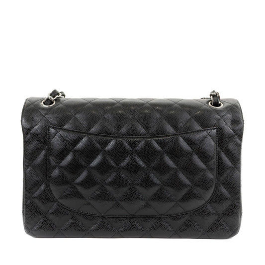 Chanel Black Caviar Jumbo Classic Flap w/ Silver Hardware