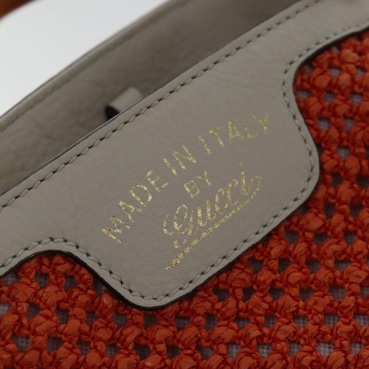 Gucci Bamboo Orange Canvas Shopper Bag ()