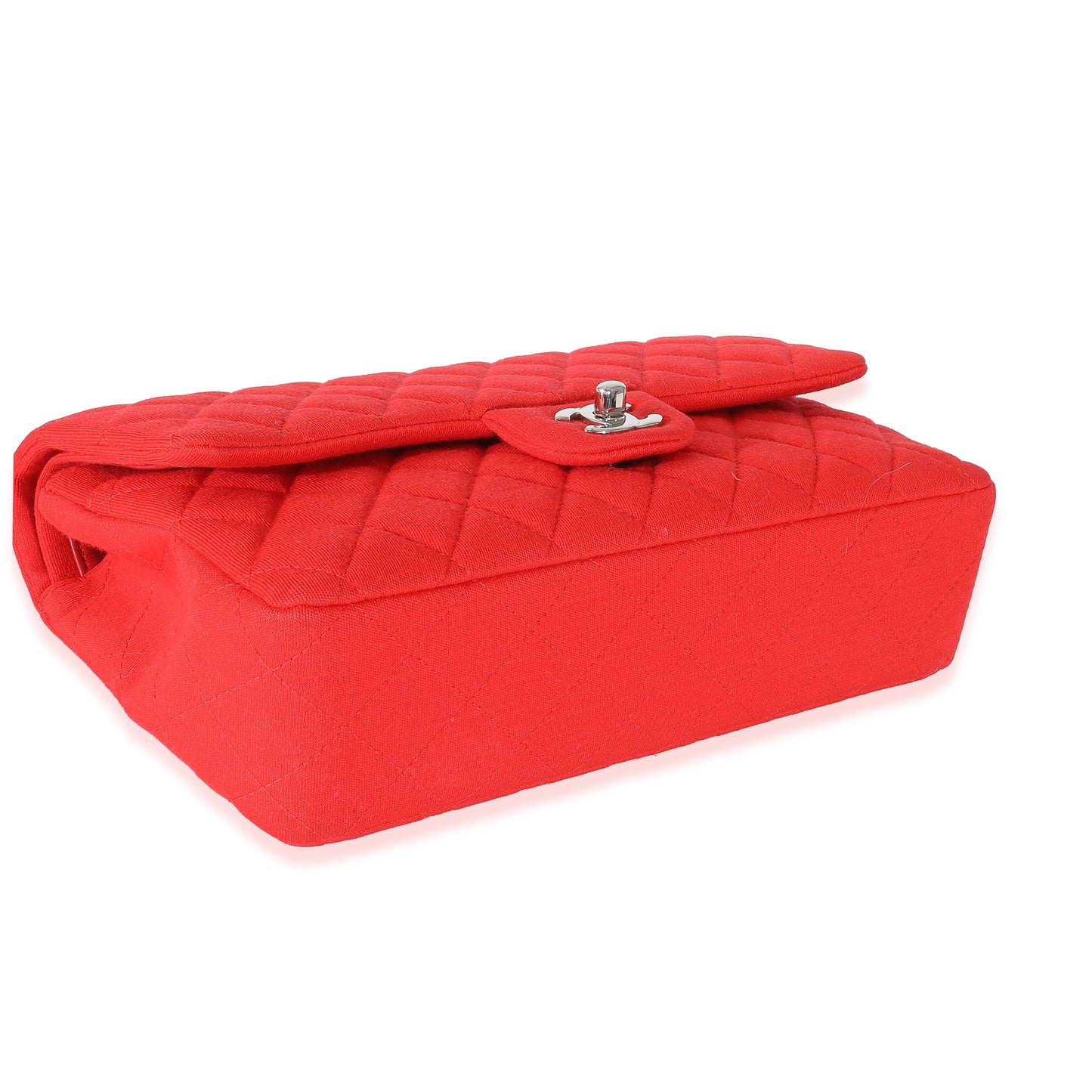 Chanel Red Quilted Jersey Medium Classic Double Flap Bag