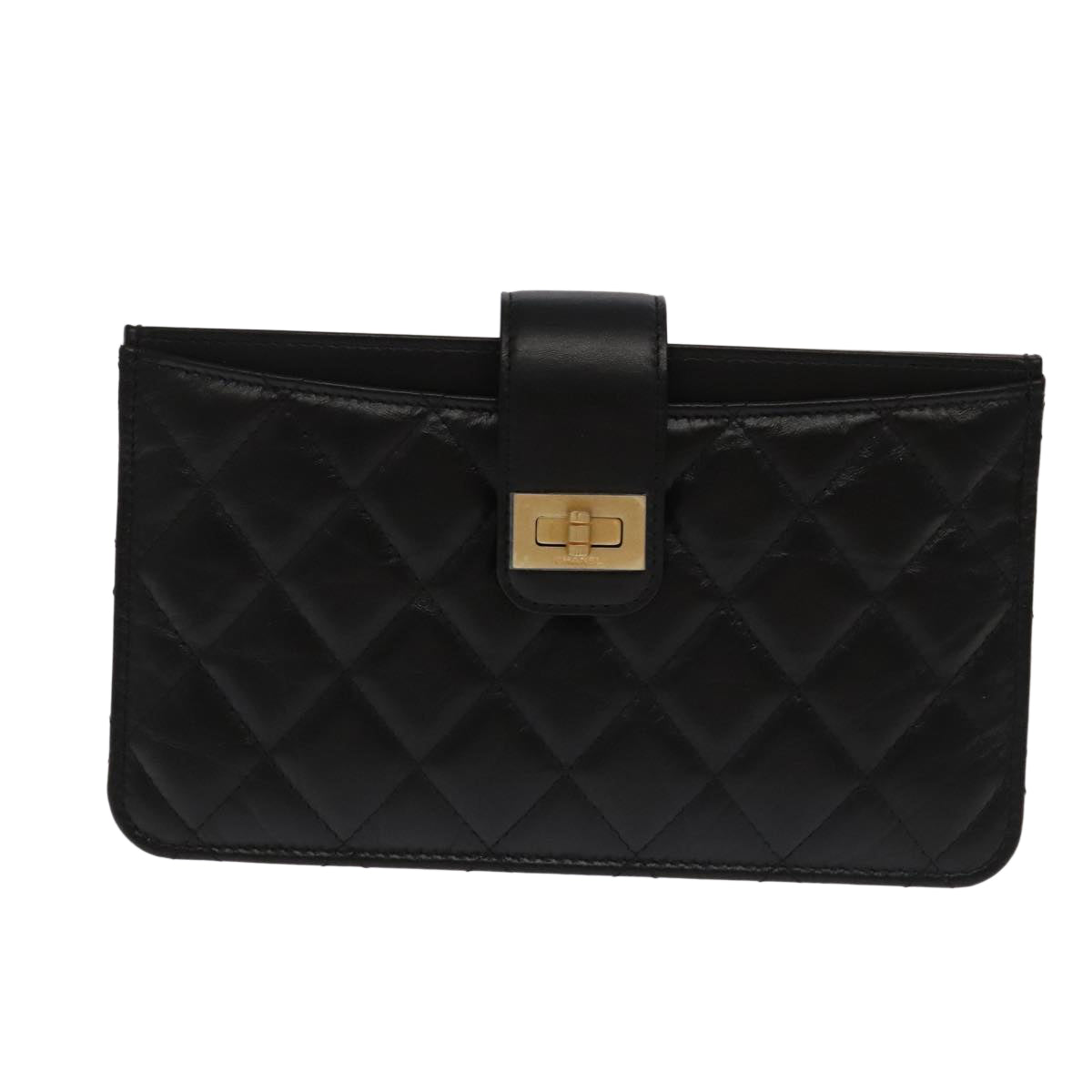 Chanel 2,55 Black Leather Wallet  ()