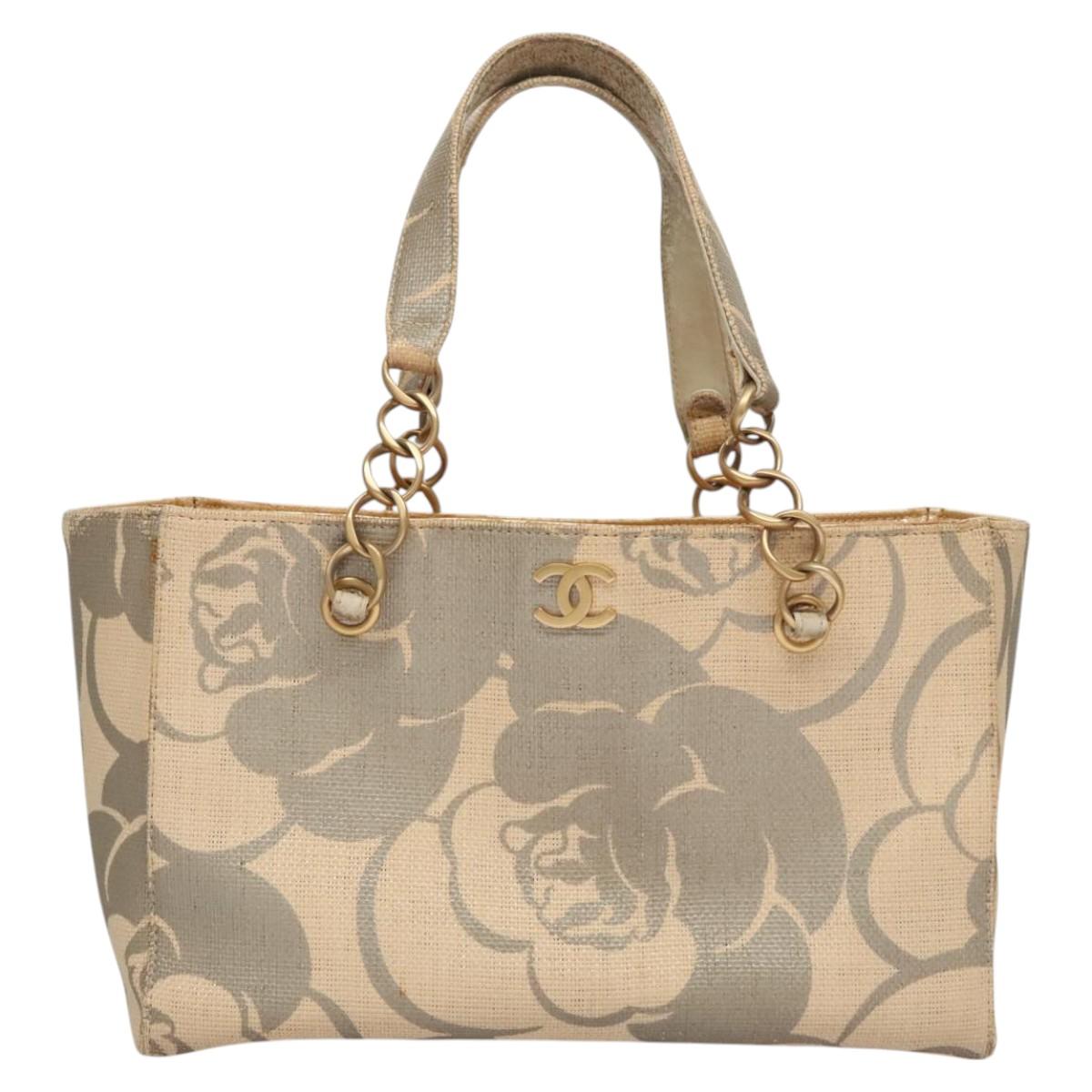 Chanel Camellia Beige Wood Shoulder Bag ()