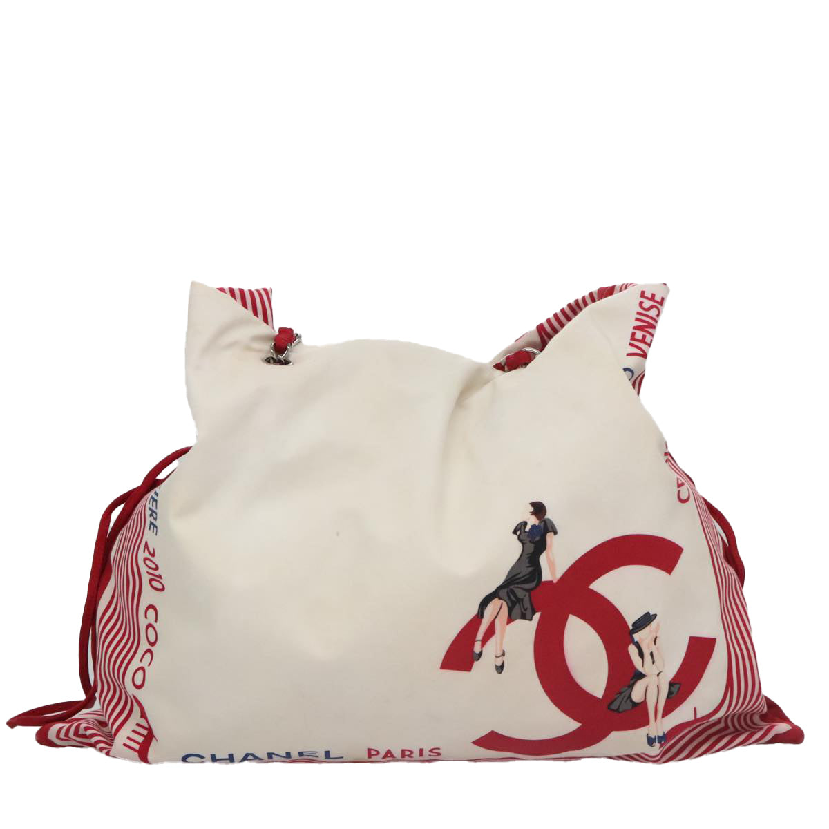 Chanel Bonbon Bag White Canvas Tote Bag ()