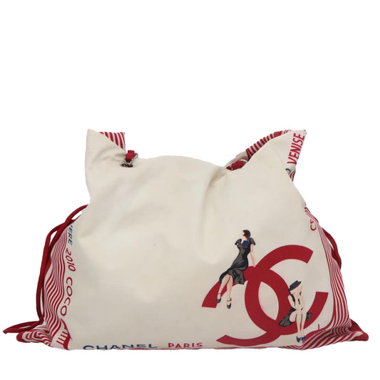 Chanel Bonbon Bag White Canvas Tote Bag ()