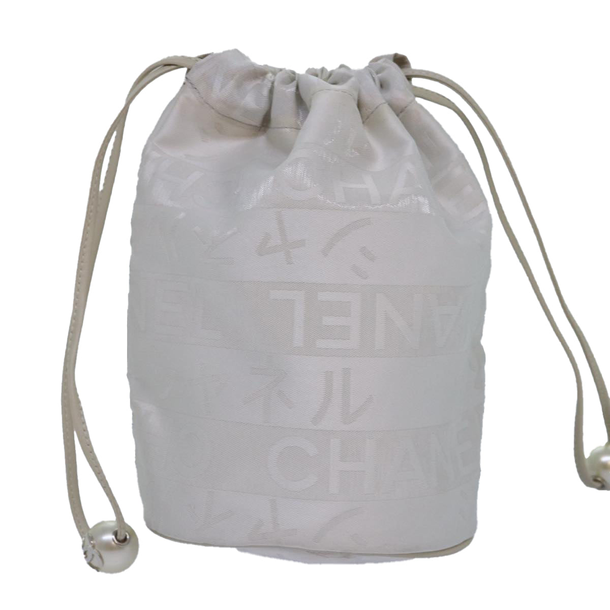 Chanel White Canvas Clutch Bag ()