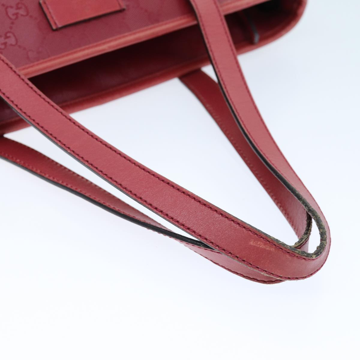 Gucci Gg Supreme Red Leather Tote Bag ()