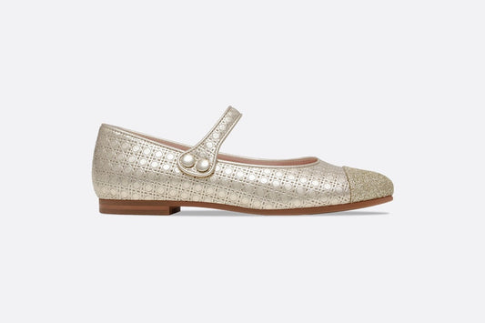 Ballerina Flat • Gold Microcannage Lambskin